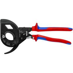 Knipex Kabelschneider (Ratschenprinzip, Dreigang) mit Mehrkomponenten-Hüllen schwarz atramentiert 320 mm Nr. 95 32 320