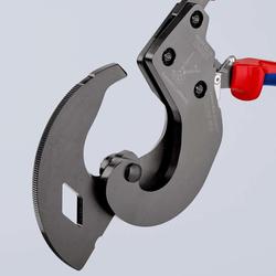 Knipex ACSR Freileitungsschneider (Ratschenprinzip) für Freileitungsseile mit Stahlkern mit Mehrkomponenten-Hüllen brüniert 340 mm (SB-Karte/Blister) Nr. 95 32 340 SR
