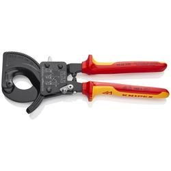 Knipex Kabelschneider (Ratschenprinzip) isoliert mit Mehrkomponenten-Hüllen, VDE-geprüft schwarz lackiert 250 mm (SB-Karte/Blister) Nr. 95 36 250