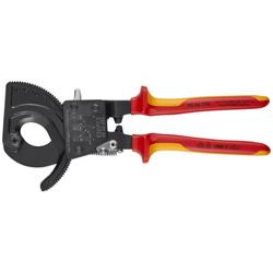 Knipex Kabelschneider (Ratschenprinzip) isoliert mit Mehrkomponenten-Hüllen, VDE-geprüft schwarz lackiert 250 mm (SB-Karte/Blister) Nr. 95 36 250