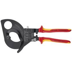 Knipex Kabelschneider (Ratschenprinzip) isoliert mit Mehrkomponenten-Hüllen, VDE-geprüft schwarz lackiert 280 mm (SB-Karte/Blister) Nr. 95 36 280