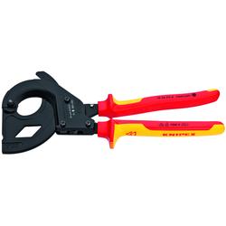 Knipex Kabelschneider (Ratschenprinzip) für stahlarmierte Kabel (SWA-Kabel) isoliert mit Mehrkomponenten-Hüllen, VDE-geprüft schwarz lackiert 315 mm Nr. 95 36 315 A