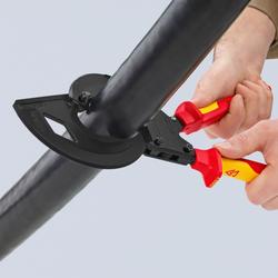 Knipex Kabelschneider (Ratschenprinzip, Dreigang) isoliert mit Mehrkomponenten-Hüllen, VDE-geprüft schwarz atramentiert 320 mm Nr. 95 36 320