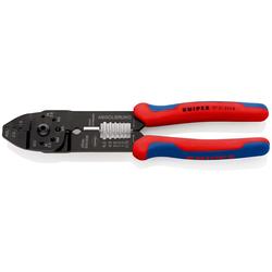 Knipex Crimpzange mit Mehrkomponenten-Hüllen schwarz lackiert 230 mm (SB-Karte/Blister) Nr. 97 21 215 B SB