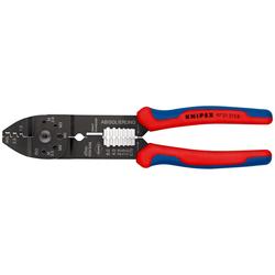 Knipex Crimpzange mit Mehrkomponenten-Hüllen schwarz lackiert 230 mm (SB-Karte/Blister) Nr. 97 21 215 B SB