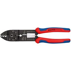 Knipex Crimpzange mit Mehrkomponenten-Hüllen schwarz lackiert 230 mm Nr. 97 21 215 C
