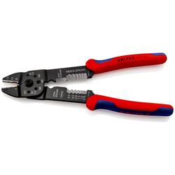 Knipex Crimpzange mit Mehrkomponenten-Hüllen schwarz lackiert 230 mm (SB-Karte/Blister) Nr. 97 21 215 SB