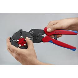Knipex MultiCrimp® Crimpzange mit Wechselmagazin mit Mehrkomponenten-Hüllen brüniert 250 mm Nr. 97 33 01