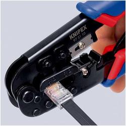 Knipex Crimpzange für Westernstecker mit Mehrkomponenten-Hüllen brüniert 190 mm (SB-Karte/Blister) Nr. 97 51 10 SB