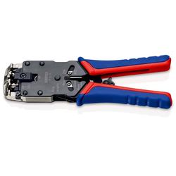 Knipex Crimpzange für Westernstecker mit Mehrkomponenten-Hüllen brüniert 200 mm (SB-Karte/Blister) Nr. 97 51 12 SB