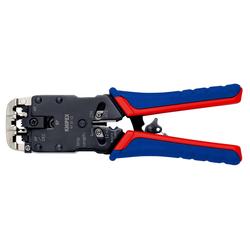 Knipex Crimpzange für Westernstecker mit Mehrkomponenten-Hüllen brüniert 200 mm (SB-Karte/Blister) Nr. 97 51 12 SB
