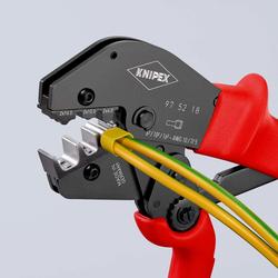 Knipex Crimpzange auch für Zweihandbedienung mit rutschhemmendem Kunststoff überzogen brüniert 250 mm Nr. 97 52 18