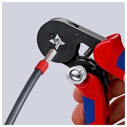 Knipex Selbsteinstellende Crimpzange für Aderendhülsen mit Seiteneinführung mit Mehrkomponenten-Hüllen brüniert 180 mm (SB-Karte/Blister) Nr. 97 53 04 SB