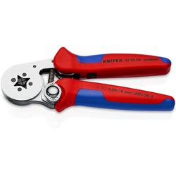 Knipex Selbsteinstellende Crimpzange für Aderendhülsen mit Seiteneinführung mit Mehrkomponenten-Hüllen verchromt 180 mm Nr. 97 55 04