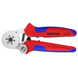 Knipex Selbsteinstellende Crimpzange für Aderendhülsen mit Seiteneinführung mit Mehrkomponenten-Hüllen verchromt 180 mm Nr. 97 55 14