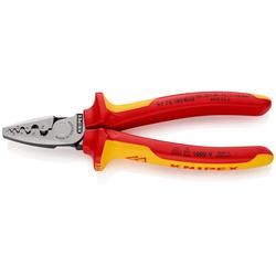 Knipex Crimpzange für Aderendhülsen isoliert mit Mehrkomponenten-Hüllen, VDE-geprüft 180 mm (SB-Karte/Blister) Nr. 97 78 180 SB