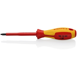 Knipex Schraubendreher für Robertsonschrauben R2 isolierender Mehrkomponenten-Griff, VDE-geprüft brüniert 210 mm Nr. 98 12 02