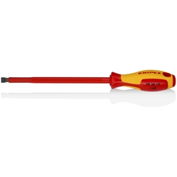 Knipex Schraubendreher für Schlitzschrauben isolierender Mehrkomponenten-Griff, VDE-geprüft brüniert 320 mm Nr. 98 20 10