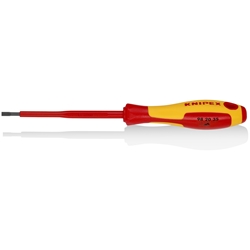 Knipex Schraubendreher für Schlitzschrauben isolierender Mehrkomponenten-Griff, VDE-geprüft brüniert 202 mm Nr. 98 20 35