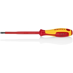 Knipex Schraubendreher für Schlitzschrauben isolierender Mehrkomponenten-Griff, VDE-geprüft brüniert 232 mm Nr. 98 20 55