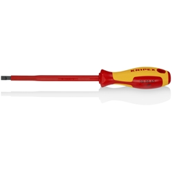 Knipex Schraubendreher für Schlitzschrauben isolierender Mehrkomponenten-Griff, VDE-geprüft brüniert 262 mm Nr. 98 20 65