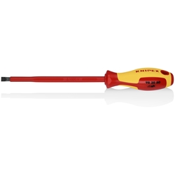 Knipex Schraubendreher für Schlitzschrauben isolierender Mehrkomponenten-Griff, VDE-geprüft brüniert 295 mm Nr. 98 20 80