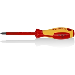 Knipex Schraubendreher für Kreuzschlitzschrauben Phillips PH® isolierender Mehrkomponenten-Griff, VDE-geprüft brüniert 212 mm Nr. 98 24 02