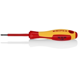 Knipex Schraubendreher für Kreuzschlitzschrauben Pozidriv PZ® isolierender Mehrkomponenten-Griff, VDE-geprüft brüniert 162 mm Nr. 98 25 00