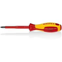 Knipex Schraubendreher für Kreuzschlitzschrauben Pozidriv PZ® isolierender Mehrkomponenten-Griff, VDE-geprüft brüniert 212 mm Nr. 98 25 02