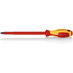 Knipex Schraubendreher für Kreuzschlitzschrauben Pozidriv PZ® isolierender Mehrkomponenten-Griff, VDE-geprüft brüniert 320 mm Nr. 98 25 04