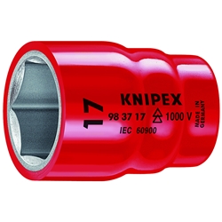 Knipex Steckschlüsseleinsatz für Sechskantschrauben mit Innenvierkant 3/8 Zoll 46 mm Nr. 98 37 17