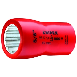 Knipex Steckschlüsseleinsatz (Doppel-Sechskant) mit Innenvierkant 3/8 Zoll 47 mm Nr. 98 37 9/16
