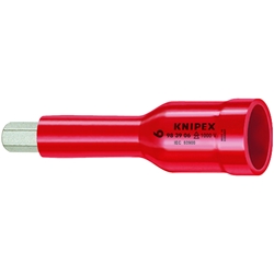 Knipex Steckschlüsseleinsatz für Innensechskantschrauben mit Innenvierkant 3/8 Zoll 75 mm Nr. 98 39 08