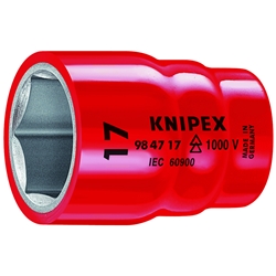 Knipex Steckschlüsseleinsatz für Sechskantschrauben mit Innenvierkant 1/2 Zoll 55 mm Nr. 98 47 18