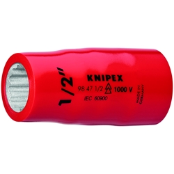 Knipex Steckschlüsseleinsatz (Doppel-Sechskant) mit Innenvierkant 1/2 Zoll 55 mm Nr. 98 47 9/16
