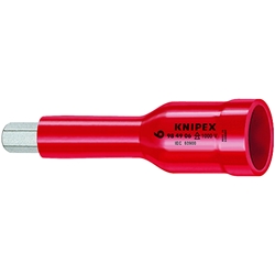 Knipex Steckschlüsseleinsatz für Innensechskantschrauben mit Innenvierkant 1/2 Zoll 75 mm Nr. 98 49 06