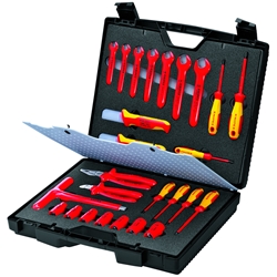 Knipex Standardkoffer 26-teilig mit isolierten Werkzeugen für Arbeiten an elektrischen Anlagen Nr. 98 99 12