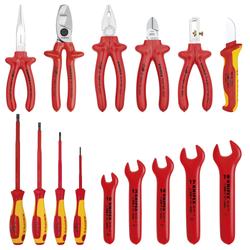 Knipex Werkzeug-Rolltasche 15-teilig mit isolierten Werkzeugen für Arbeiten an elektrischen Anlagen Nr. 98 99 13