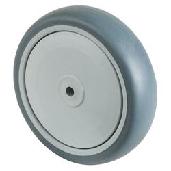 Rad, Rad Ø 125mm, Gummi grau, Radb. 31mm, Nabenl. 36,5mm, Kugellager, Radk. Kunststoff, Tragkr. 100kg Nr. A85.125