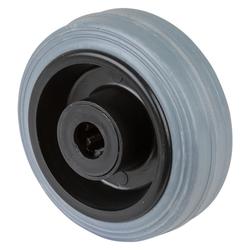 Rad, Rad Ø 80mm, Gummi grau, Radb. 30mm, Nabenl. 40mm, Rollenlager, Radk. Kunststoff, Tragkr. 50kg Nr. B46.080