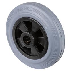 Rad, Rad Ø 160mm, Gummi grau, Radb. 40mm, Nabenl. 60mm, Rollenlager, Radk. Kunststoff, Tragkr. 135kg Nr. B46.160