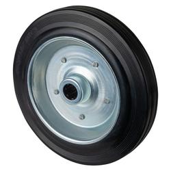 Rad, Rad Ø 250mm, Gummi schwarz, Radb. 50mm, Nabenl. 60mm, Rollenlager, Radk. Stahl, Tragkr. 250kg Nr. B55.250