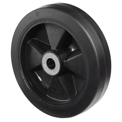 Rad, Rad Ø 200mm, Elastik-Reifen schwarz, Radb. 50mm, Nabenl. 58mm, Rollenlager, Radk. Kunststoff, Tragkr. 350kg Nr. B60.200