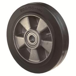 Rad, Rad Ø 200mm, Elastik-Reifen schwarz, Radb. 50mm, Nabenl. 60mm, Kugellager, Radk. Aluminium, Tragkr. 450kg Nr. B80.200