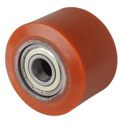 Rad, Rad Ø 82mm, Guss-Polyurethan rot 98+/-4 Shore A, Radb. 60mm, Nabenl. 56mm, Kugellager, Radk. Stahl, Tragkr. 600kg Nr. C40.82.20A