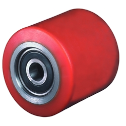 Rad, Rad Ø 85mm, Guss-Polyurethan rot 98+/-4 Shore A, Radb. 40mm, Nabenl. 40mm, Kugellager, Radk. Stahl, Tragkr. 400kg Nr. C40.85.20