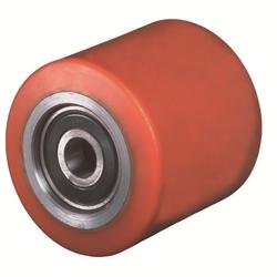 Rad, Rad Ø 82mm, Guss-Polyurethan rot 98+/-4 Shore A, Radb. 70mm, Nabenl. 74mm, Kugellager, Radk. Stahl, Tragkr. 500kg Nr. C40/82/70/73/20