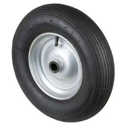 Luftrad, Rad Ø 400mm, Gummi schwarz, Radb. 100mm, Nabenl. 75mm, Rollenlager, Radk. Stahl, Achsloch/Bohrung Ø 25 mm, Tragkr. 200kg, Rillenprofil Nr. C90.402