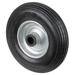 Luftrad, Rad Ø 200mm, Polyurethan schwarz, Radb. 50mm, Nabenl. 60mm, Rollenlager, Radk. Stahl, Tragkr. 75kg, Rillenprofil Nr. C91.200