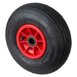 Luftrad, Rad Ø 260mm, Gummi schwarz, Radb. 85mm, Nabenl. 60mm, Rollenlager, Radk. Kunststoff, Tragkr. 170kg, Rillenprofil Nr. D15.262